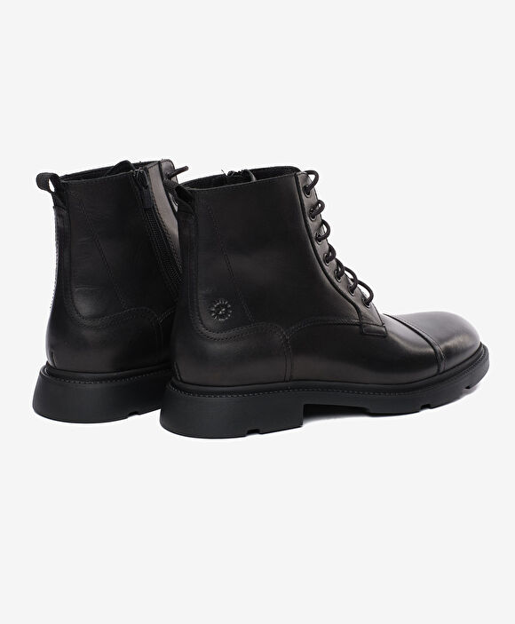 Erkek Siyah Hakiki Deri Klasik Bot