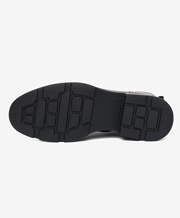 Erkek Siyah Hakiki Deri Klasik Bot