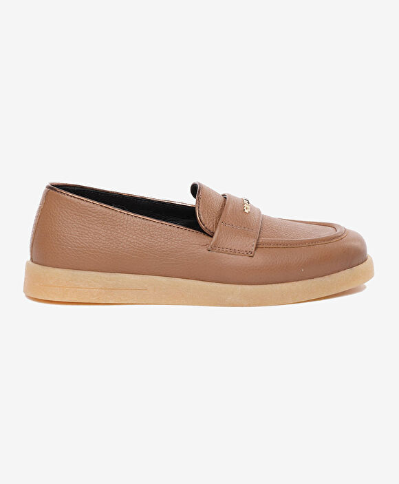 Kadın Taba Hakiki Deri Loafer Ayakkabı