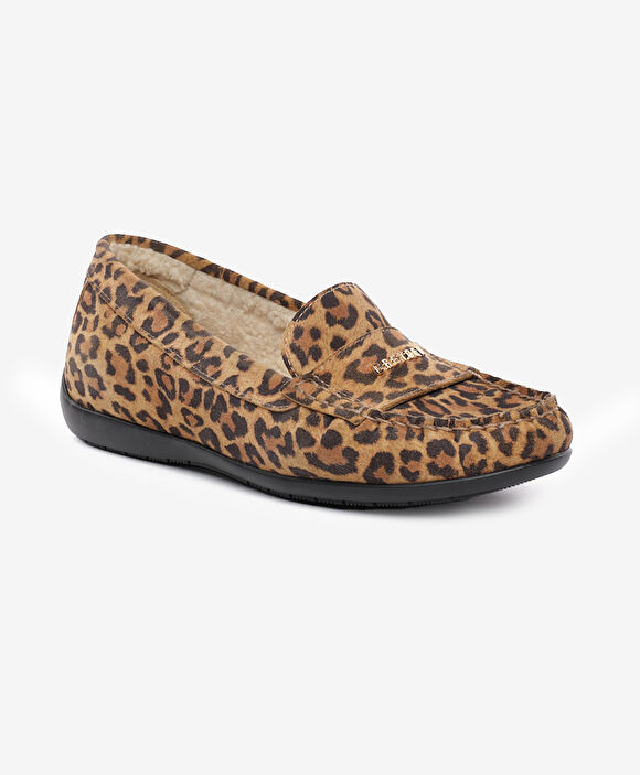 Kadın Leopar Hakiki Deri Comfort Ayakkabı