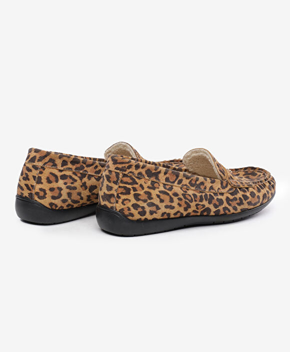 Kadın Leopar Hakiki Deri Comfort Ayakkabı