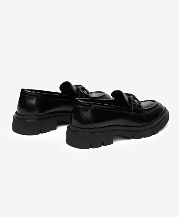 Kadın Siyah Hakiki Deri Loafer Ayakkabı