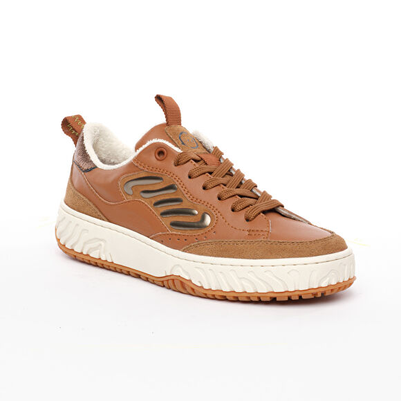 Kadın Taba Hakiki Deri Sneaker Ayakkabı