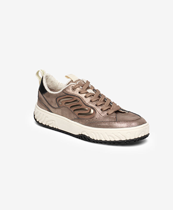 Kadın Kahverengi Hakiki Deri Sneaker Ayakkabı