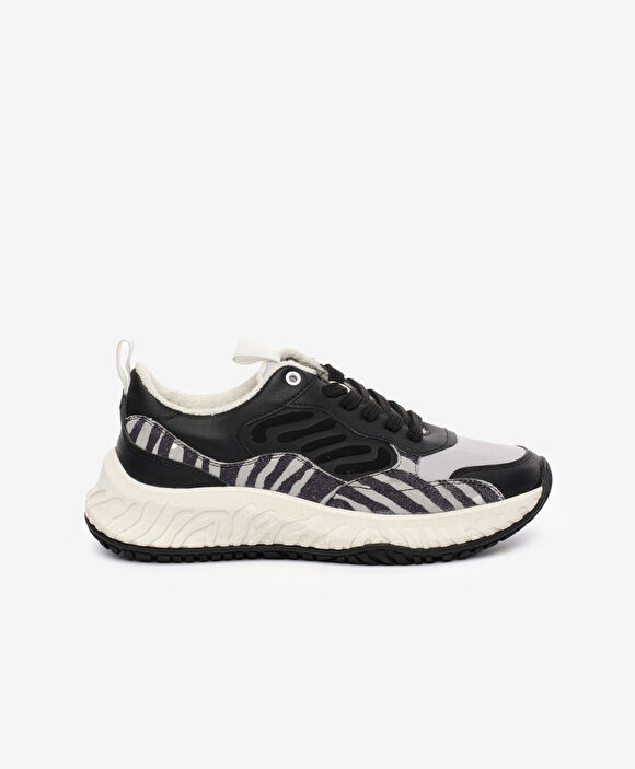 Greyder LAB Kadın Siyah Beyaz Hakiki Deri Spor Ayakkabı