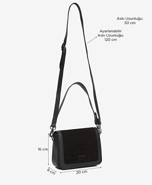 Kadın Siyah Hakiki Deri Çapraz Çanta