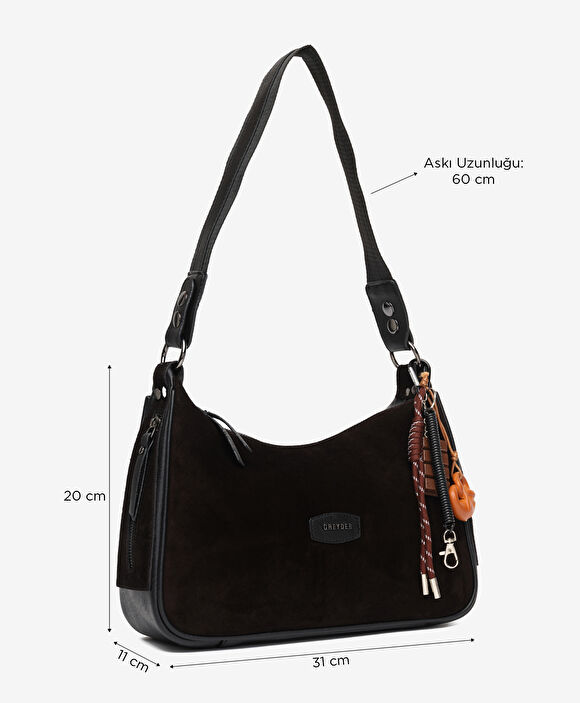 Kadın Siyah Hakiki Deri Omuz Çantası