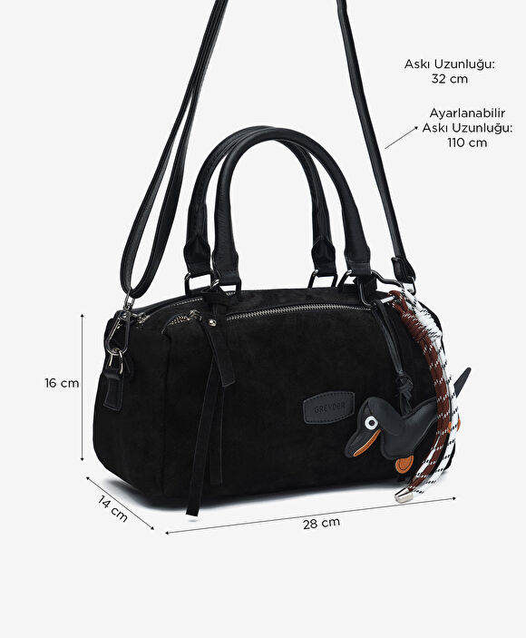 Kadın Siyah Hakiki Deri Çapraz Çanta