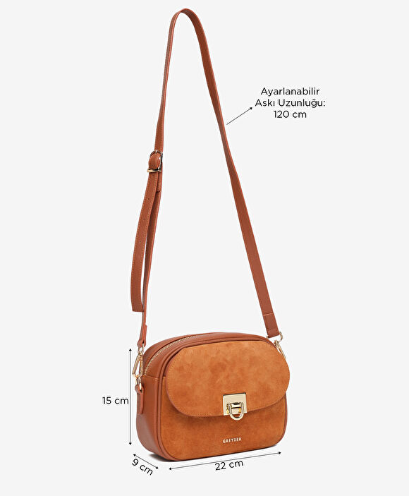 Kadın Taba Hakiki Deri Çapraz Çanta