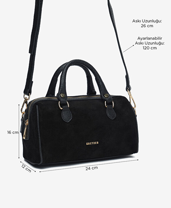 Kadın Siyah Hakiki Deri Çapraz Çanta