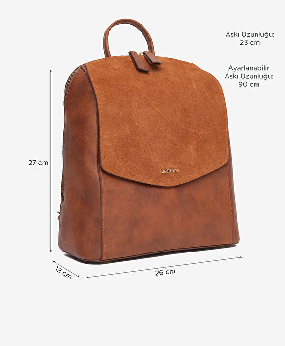 Kadın Taba Hakiki Deri Sırt Çantası