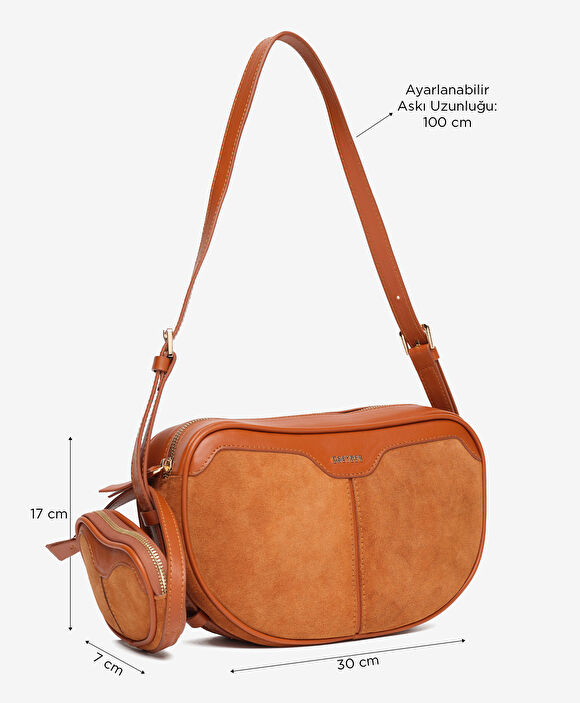 Kadın Taba Hakiki Deri Çapraz Çanta