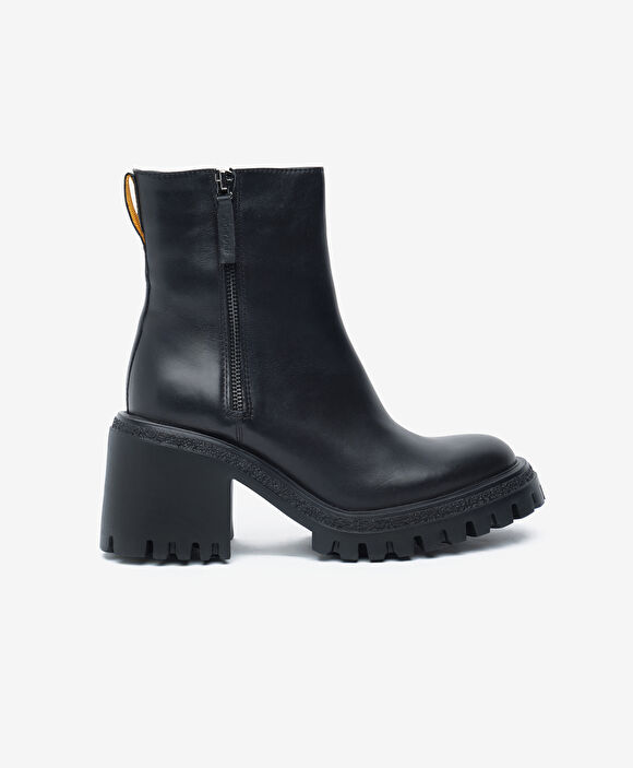 Kadın Siyah Hakiki Deri Topuklu Bot