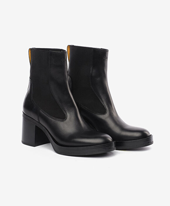 Kadın Siyah Hakiki Deri Topuklu Bot