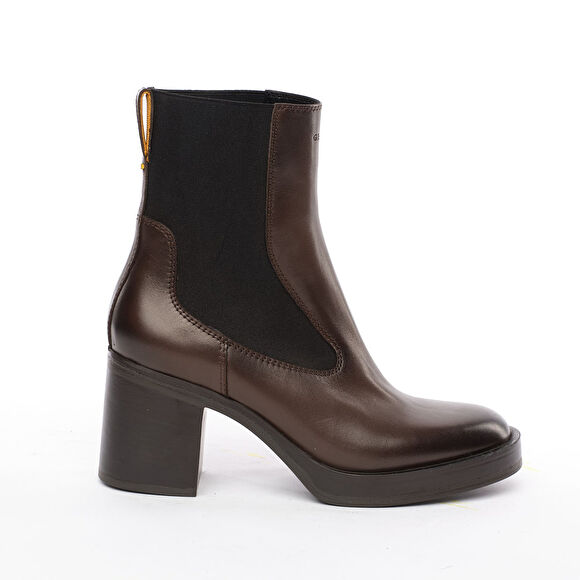 Kadın Kahverengi Hakiki Deri Topuklu Bot