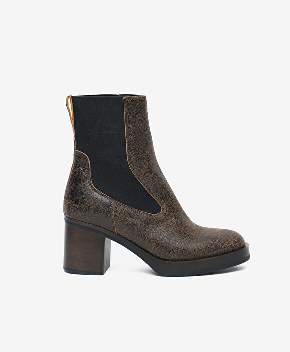 Kadın Kahverengi Hakiki Deri Topuklu Bot