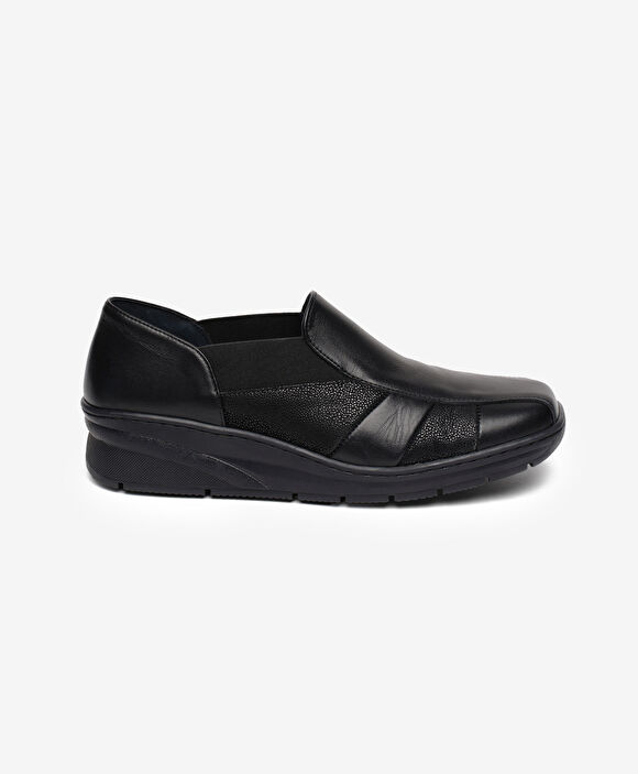 Kadın Siyah Hakiki Deri Comfort Ayakkabı
