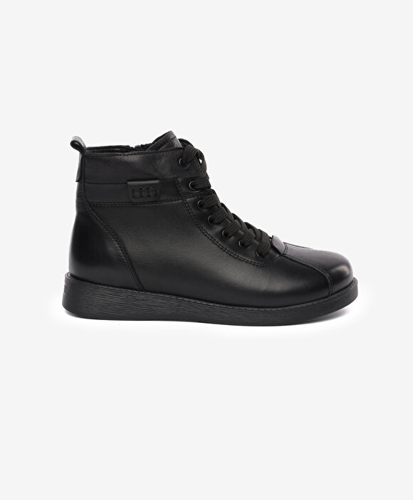 Kadın Siyah Hakiki Deri Comfort Bot