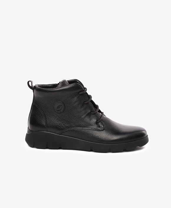 Kadın Siyah Hakiki Deri Comfort Bot