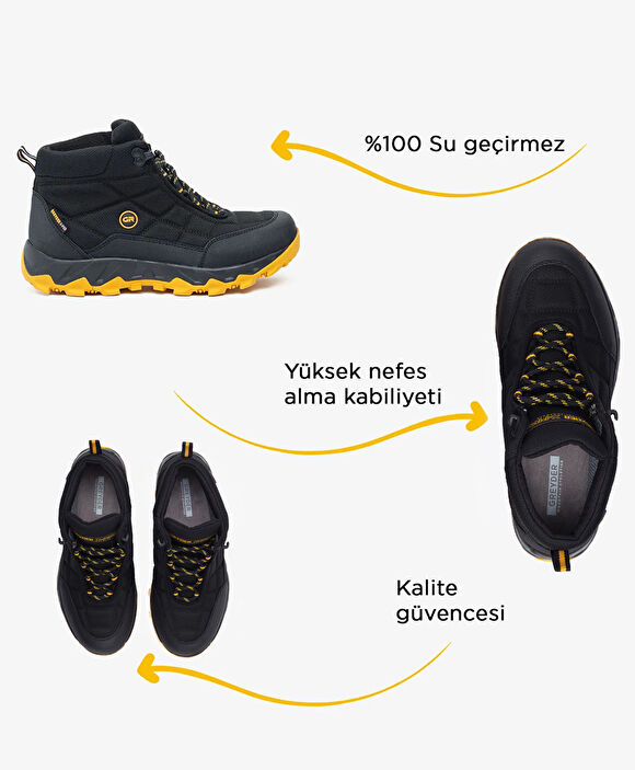 Kadın Siyah Sarı Outdoor Bot