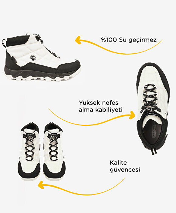 Kadın Beyaz Siyah Su Geçirmez Outdoor Bot