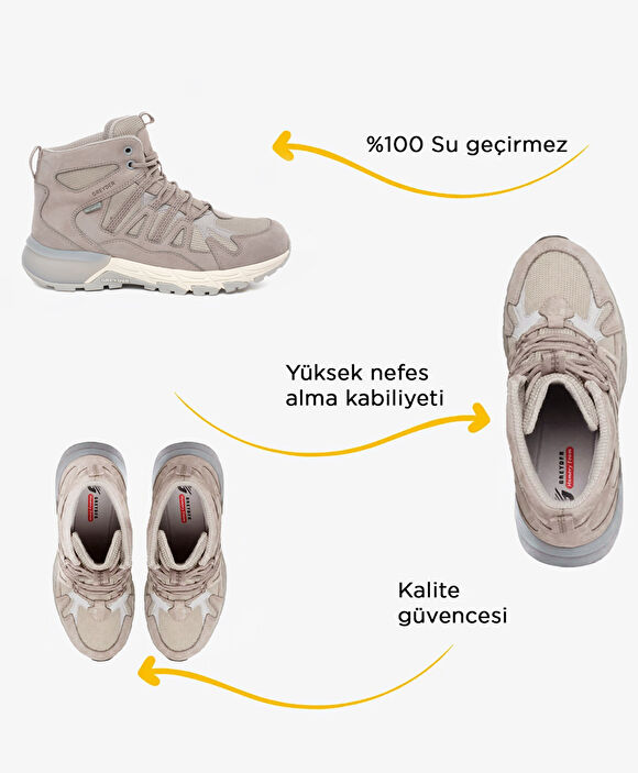 Kadın Açık Gri Su Geçirmez Outdoor Bot