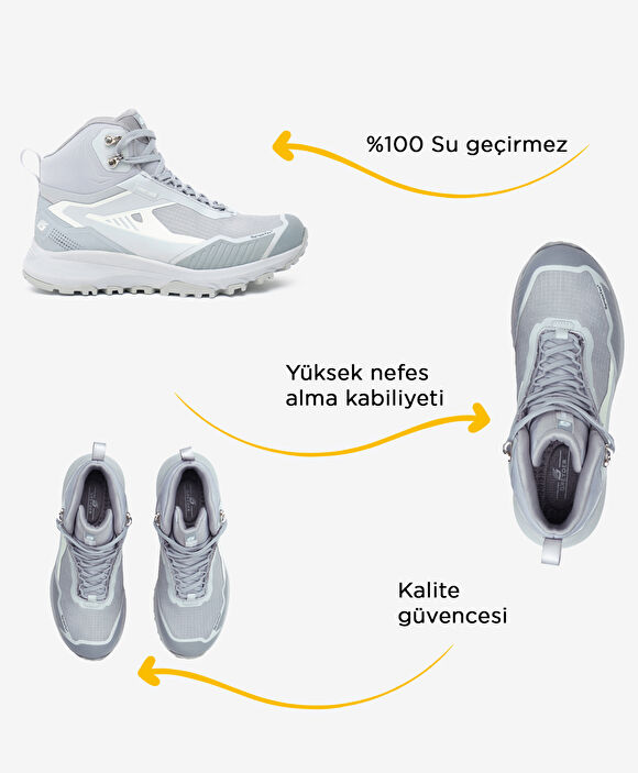 Kadın Açık Gri Su Geçirmez Outdoor Bot