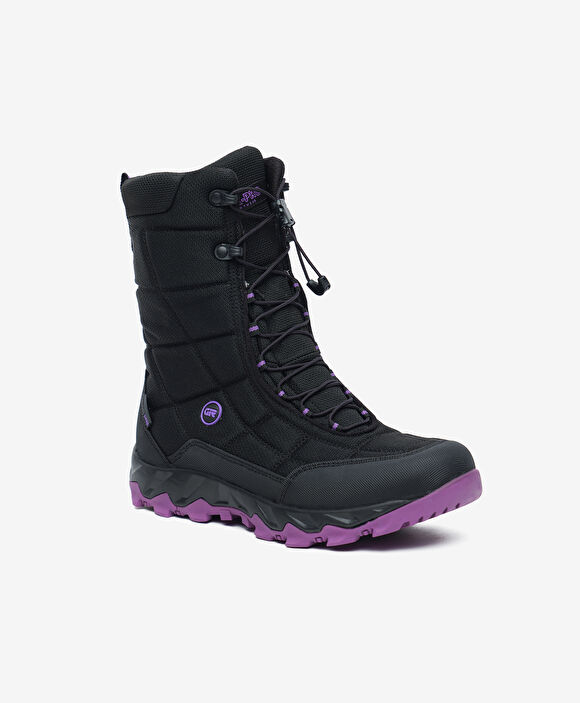 Kadın Siyah Mor Su Geçirmez Outdoor Kar Botu
