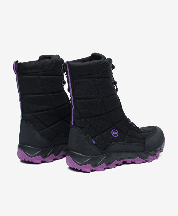 Kadın Siyah Mor Su Geçirmez Outdoor Kar Botu