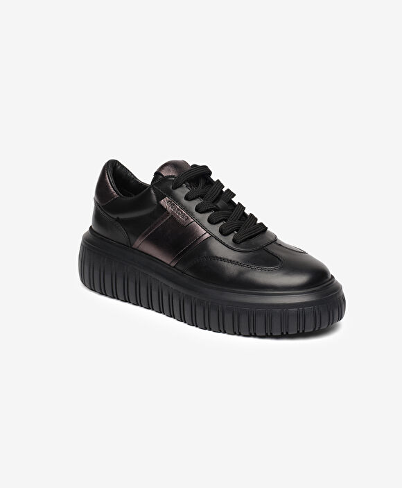 Kadın Siyah Hakiki Deri Sneaker Ayakkabı