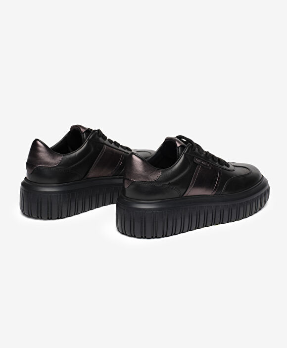 Kadın Siyah Hakiki Deri Sneaker Ayakkabı