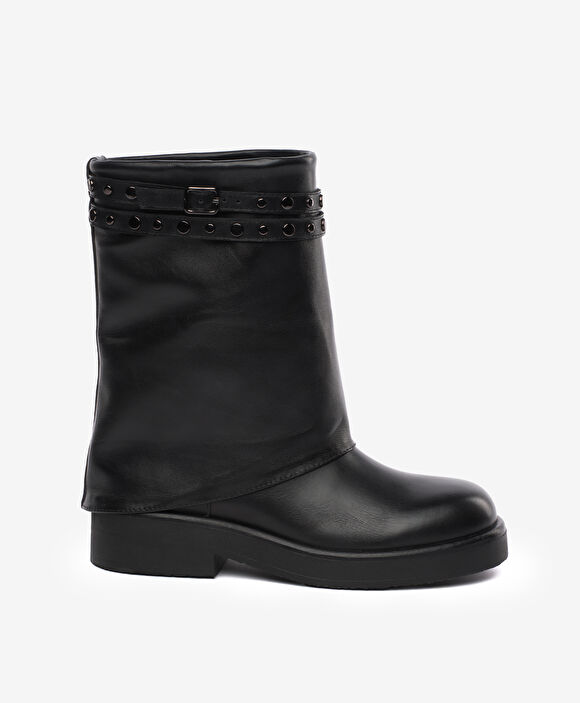 Kadın Siyah Hakiki Deri Bot