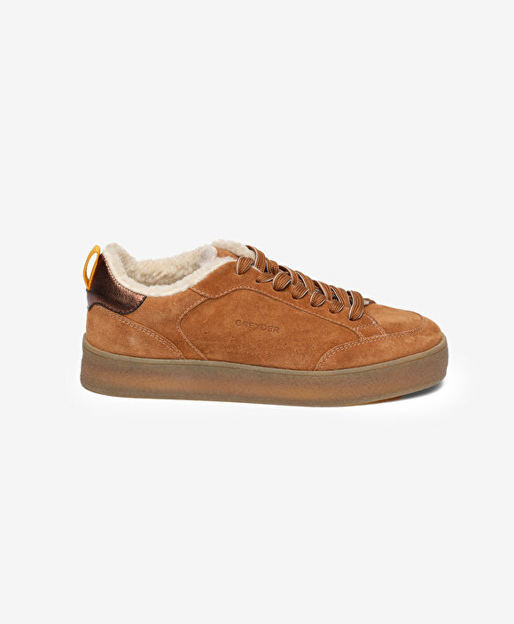 Kadın Taba Hakiki Deri Sneaker Ayakkabı