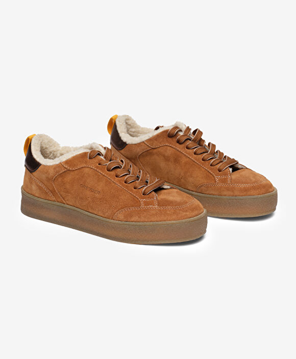 Kadın Taba Hakiki Deri Sneaker Ayakkabı