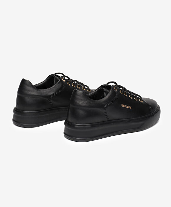 Kadın Siyah Hakiki Deri Sneaker Ayakkabı