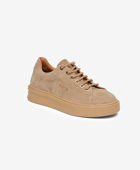 Kadın Vizon Hakiki Deri Sneaker Ayakkabı