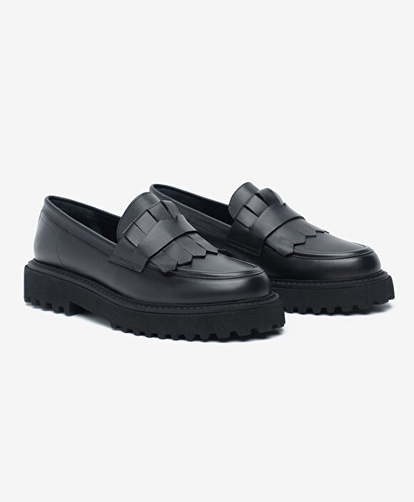 Kadın Siyah Hakiki Deri Loafer Ayakkabı