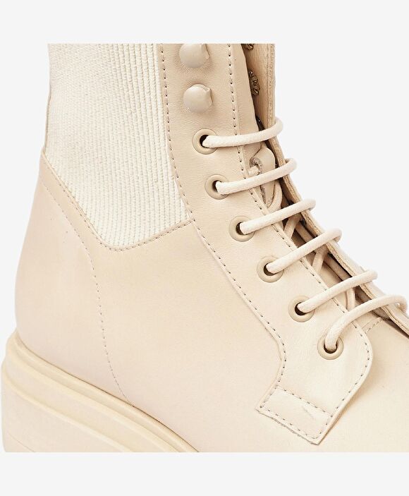 Kadın Ekru Hakiki Deri Bot