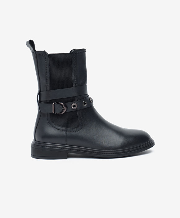 Kadın Siyah Hakiki Deri Bot