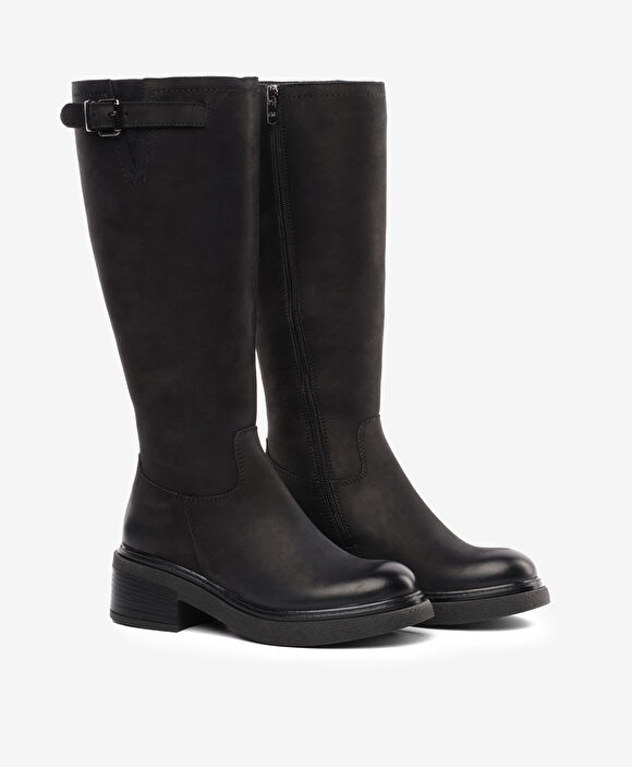 Kadın Siyah Hakiki Deri Çizme