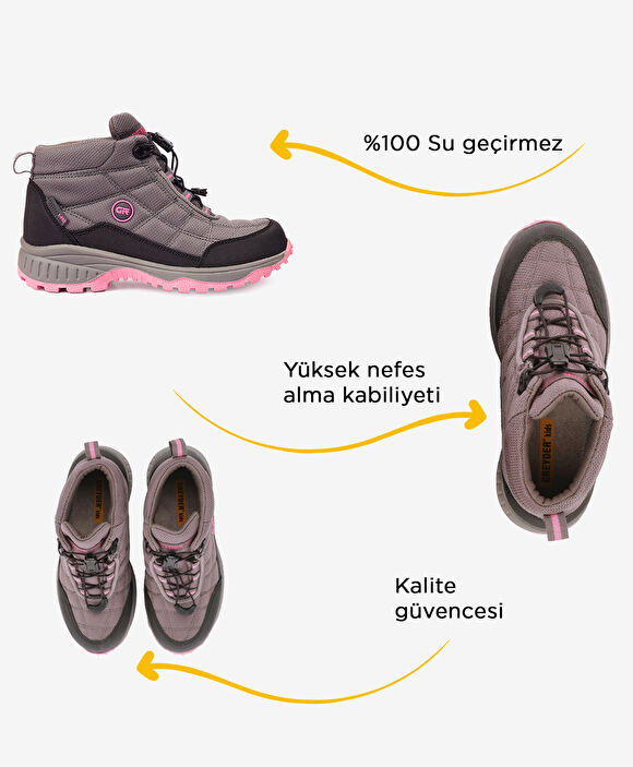 Kız Çocuk Gri Su Geçirmez Outdoor Bot