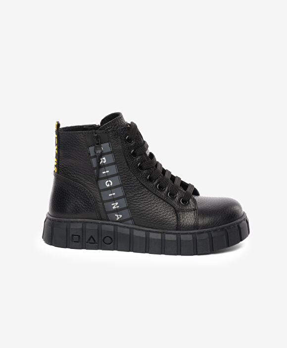 Çocuk Siyah Hakiki Deri Sneaker Bot