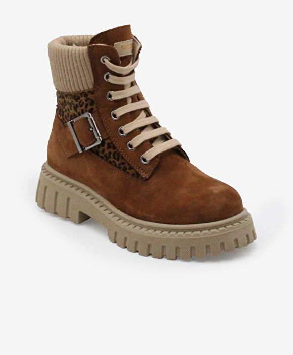 Kız Çocuk Taba Hakiki Deri Military Bot