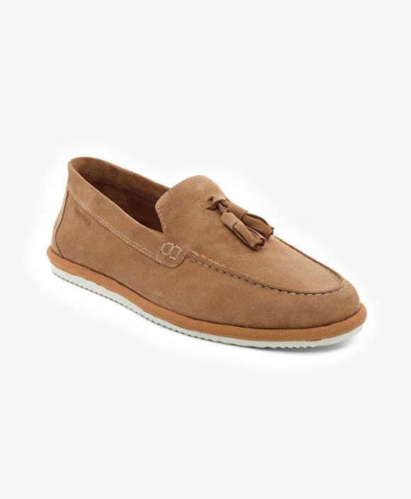 Erkek Taba Hakiki Deri Loafer Ayakkabı