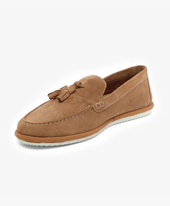 Erkek Taba Hakiki Deri Loafer Ayakkabı