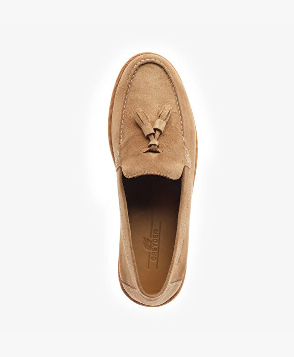 Erkek Taba Hakiki Deri Loafer Ayakkabı