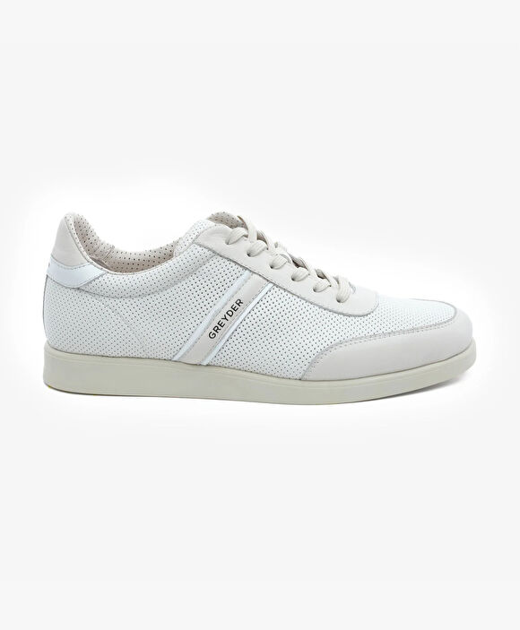 Erkek Beyaz Hakiki Deri Sneaker Ayakkabı