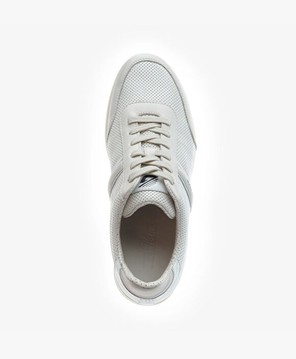Erkek Beyaz Hakiki Deri Sneaker Ayakkabı