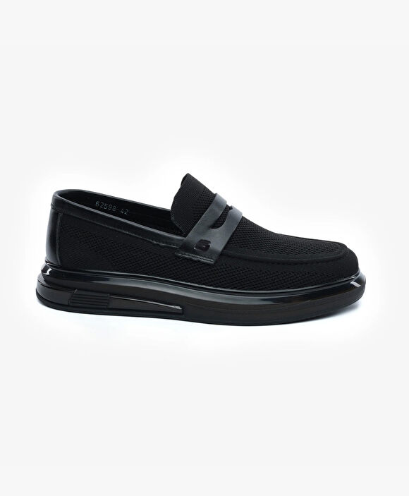 Erkek Siyah Hakiki Deri Loafer Ayakkabı