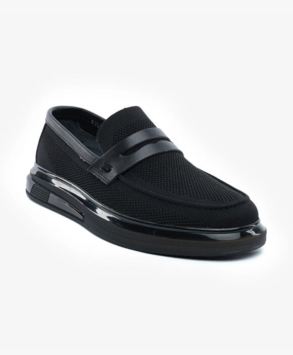 Erkek Siyah Hakiki Deri Loafer Ayakkabı